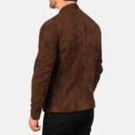 Charcoal Mocha Suede Biker Jacket - Image 3