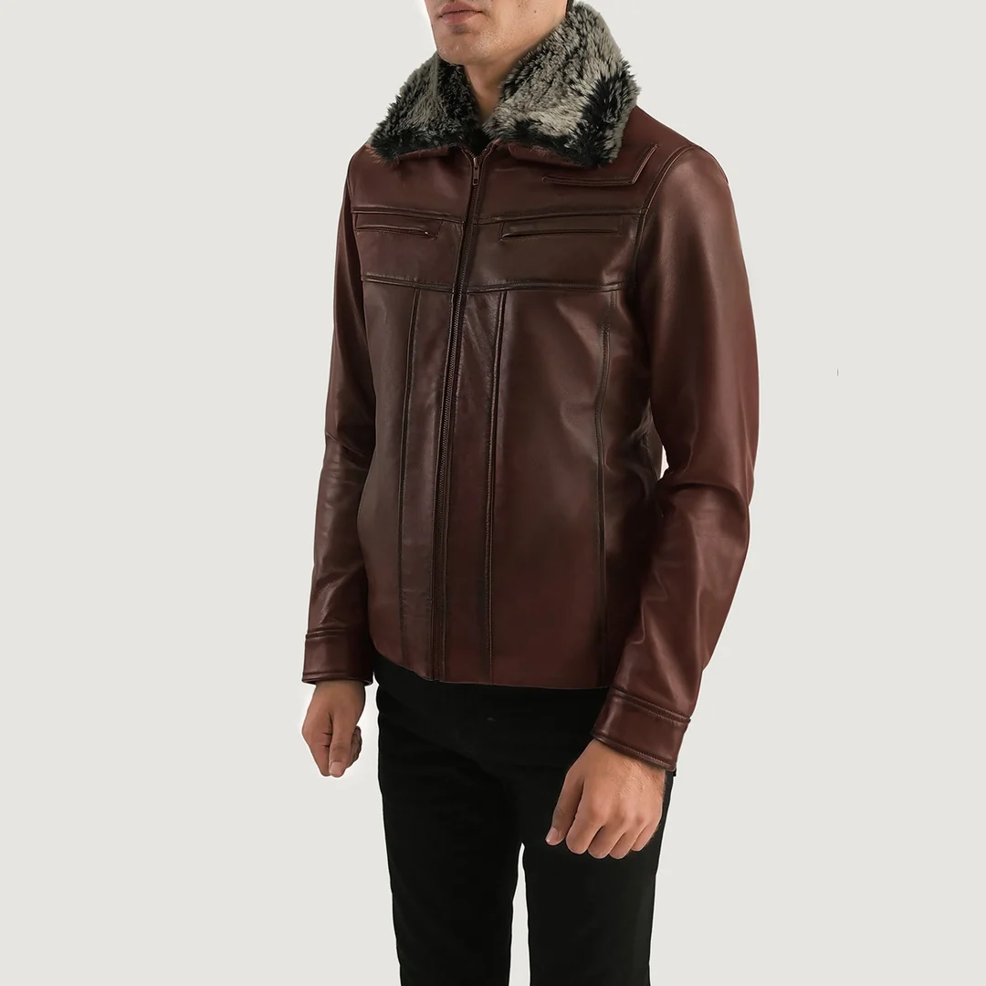 Brown Leather Jacket - Image 2