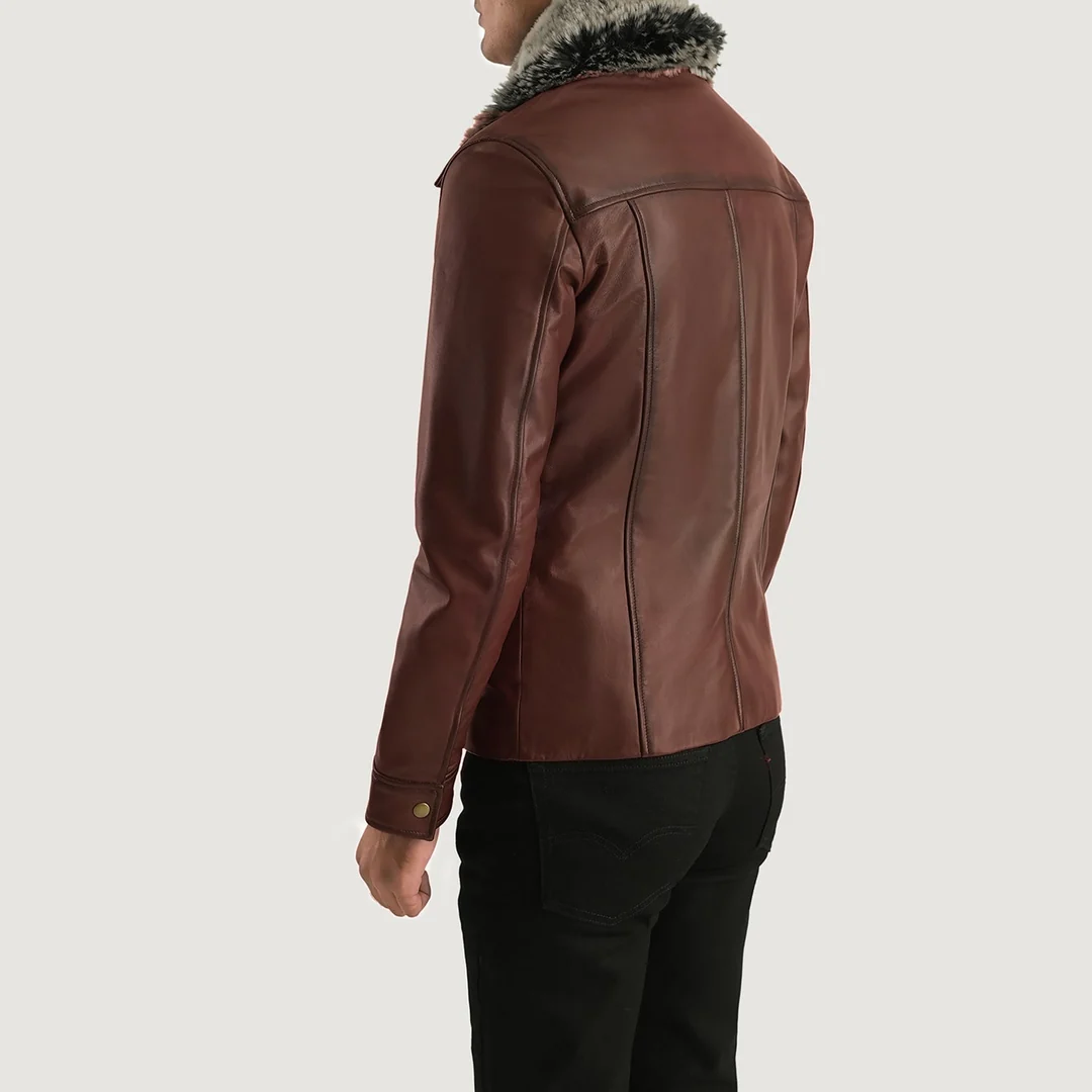 Brown Leather Jacket - Image 3