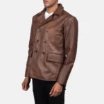 Leather Naval Peacoat - Image 2