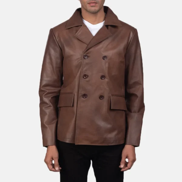 Leather Naval Peacoat
